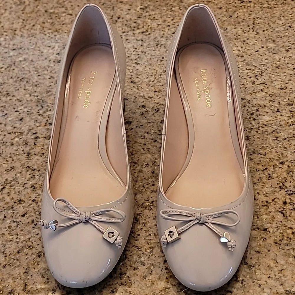 kate spade Patent Leather Ballet Flats in Light Beige